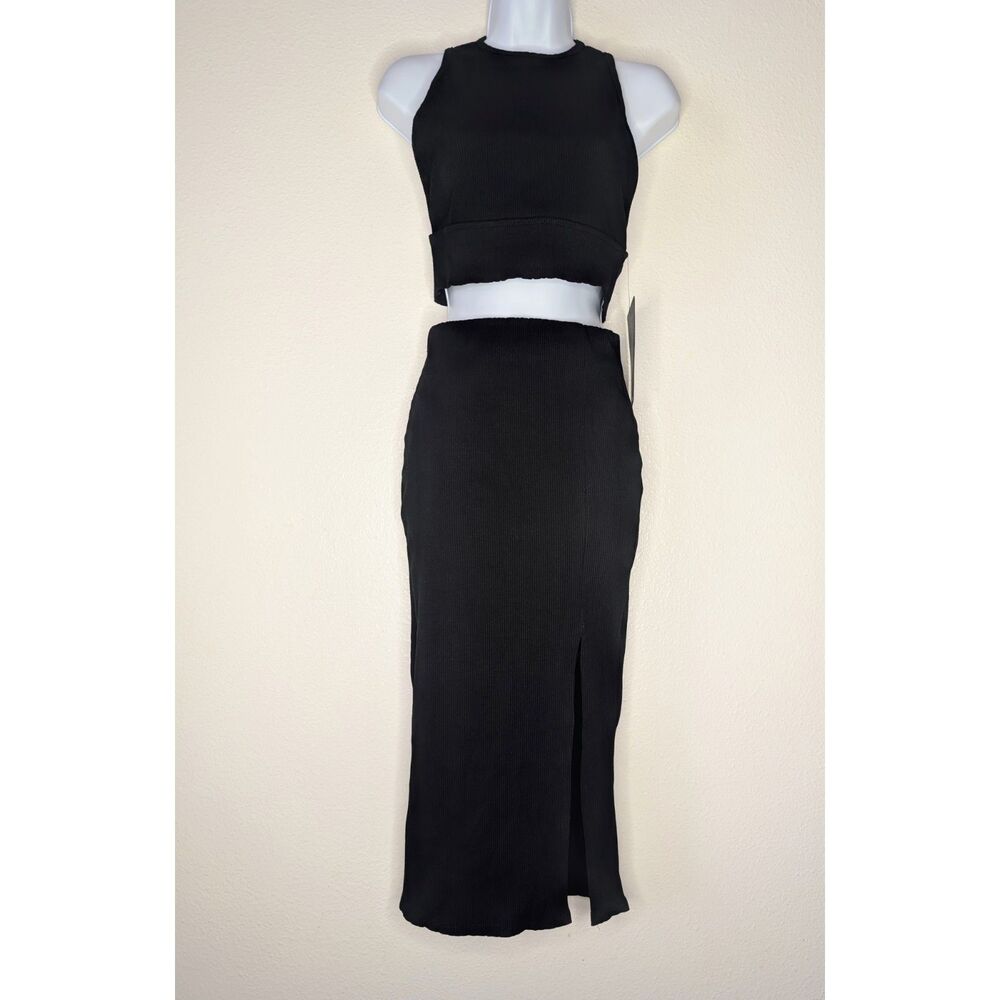 Lulus “Absolute Edge” 2-pc. midi skirt set crop top-M bodycon skirt-S